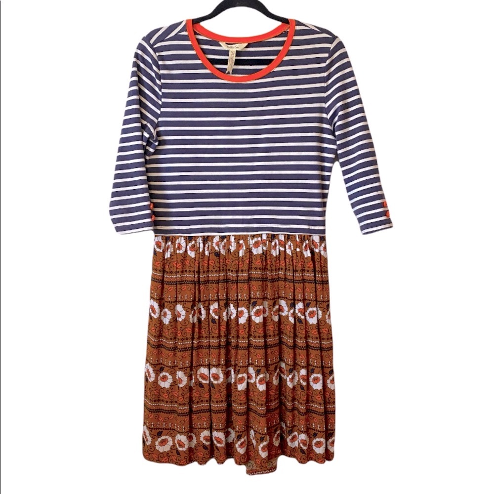 Matilda Jane Dress Women’s Size Small Winsome Striped Floral Mixed Print